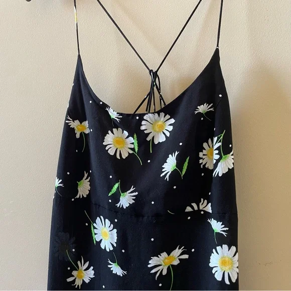 ASOS Black & White Daisy Floral Maxi Dress Size 6 - Picture 5 of 11